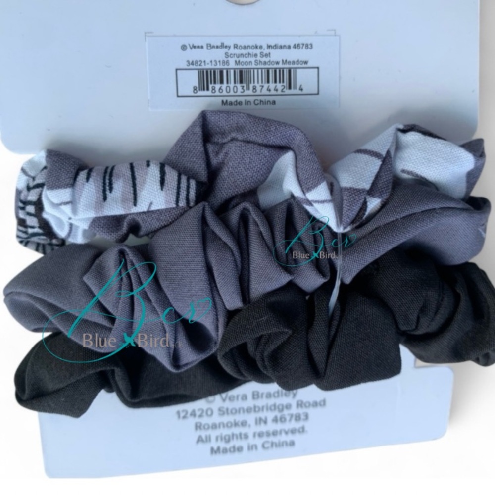 Vera Bradley Black and Gray Scrunchie Set - Picture 4 of 4